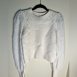 Anthropologie white knit sweater